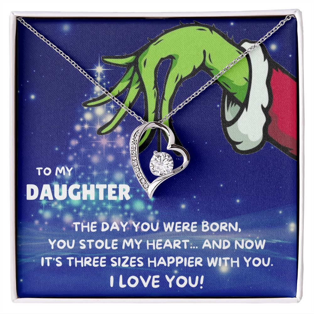 TO MY DAUGHTER FOREVER LOVE NECKLACE GIFT SET - GRINCH