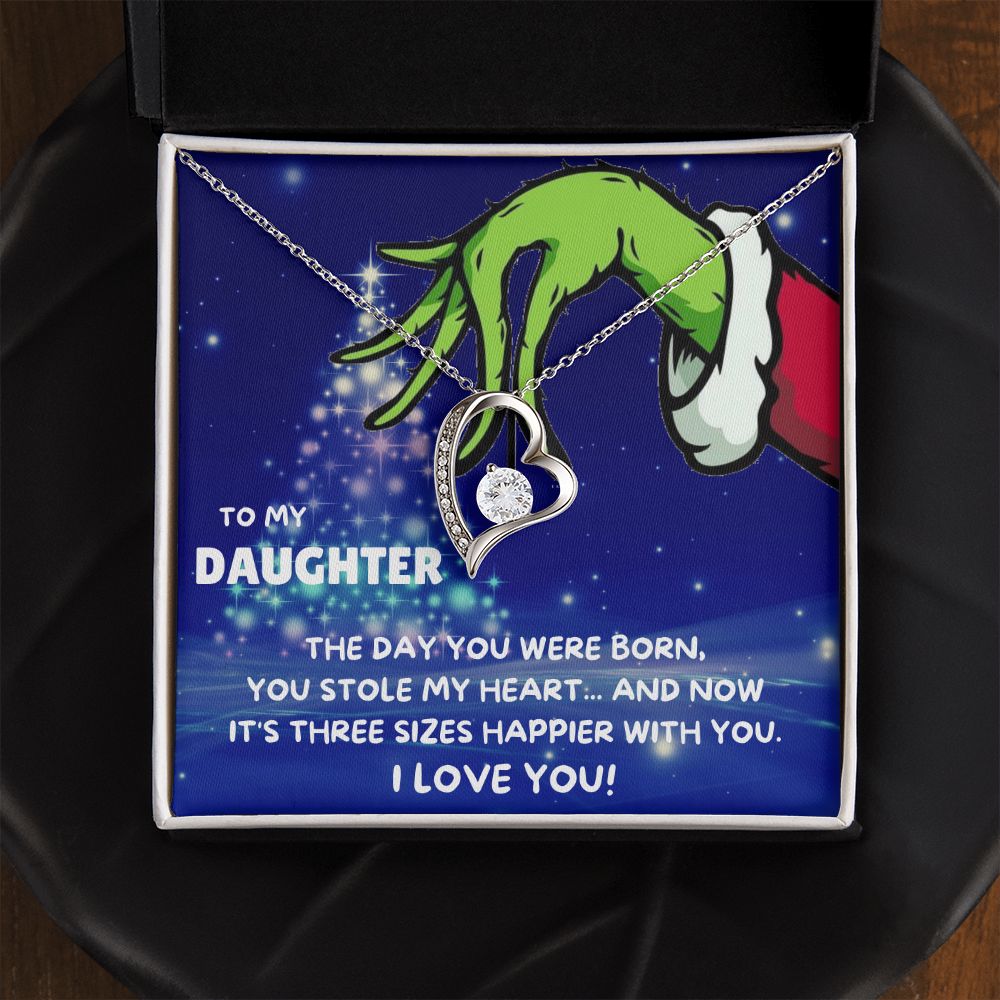 TO MY DAUGHTER FOREVER LOVE NECKLACE GIFT SET - GRINCH