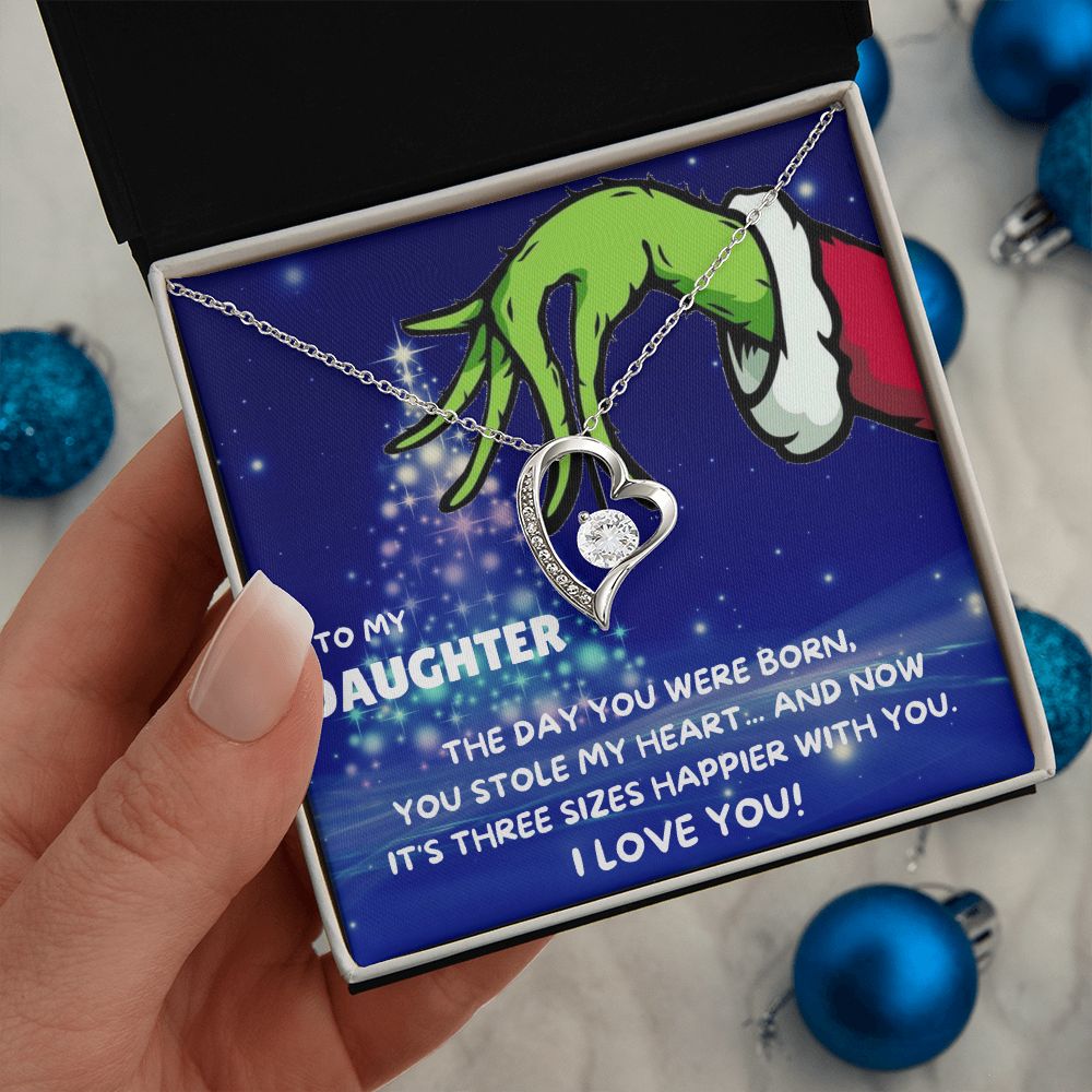 TO MY DAUGHTER FOREVER LOVE NECKLACE GIFT SET - GRINCH