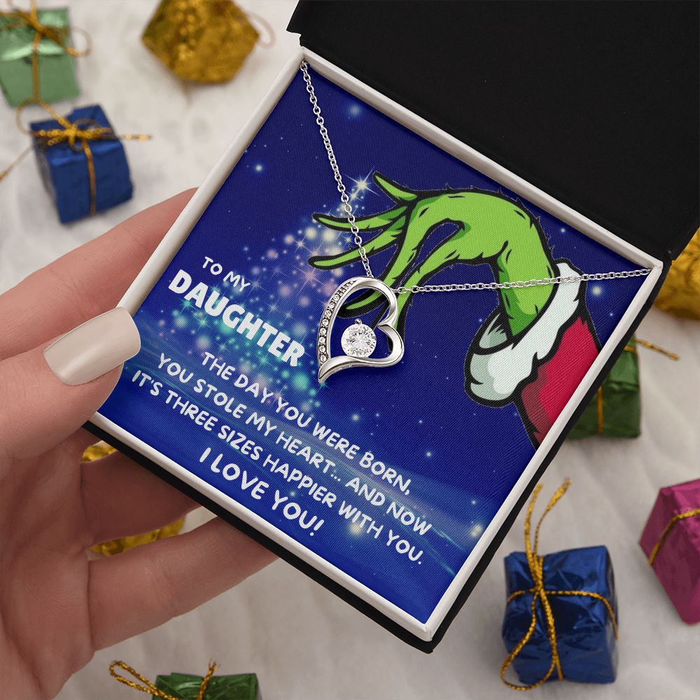 TO MY DAUGHTER FOREVER LOVE NECKLACE GIFT SET - GRINCH