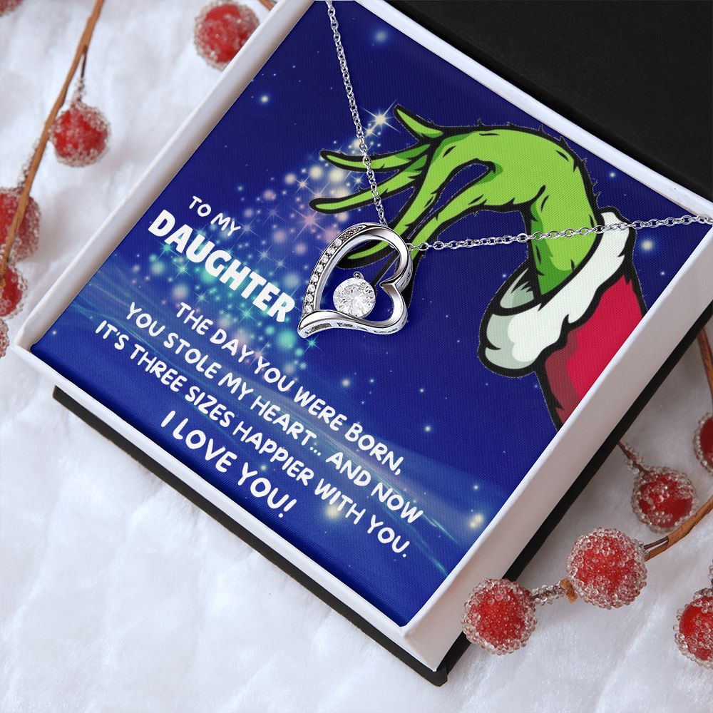 TO MY DAUGHTER FOREVER LOVE NECKLACE GIFT SET - GRINCH