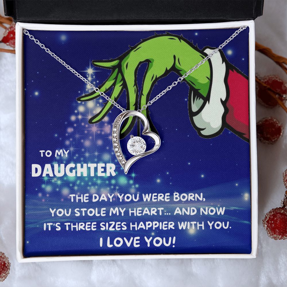 TO MY DAUGHTER FOREVER LOVE NECKLACE GIFT SET - GRINCH