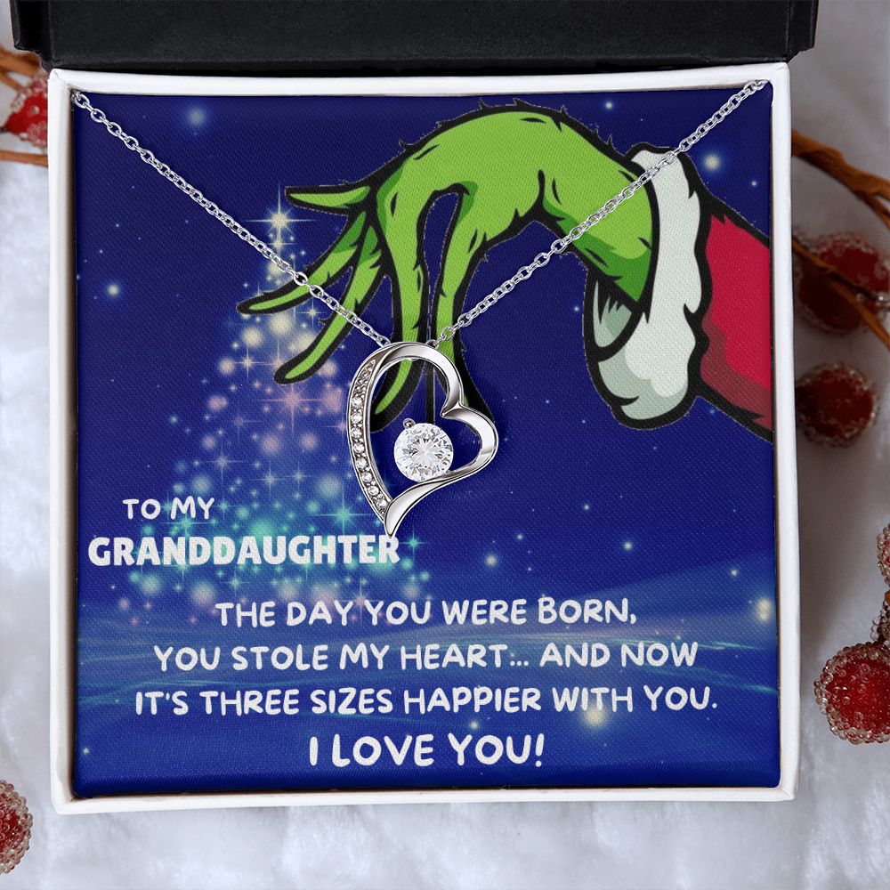 TO MY GRANDDAUGHTER FOREVER LOVE NECKLACE GIFT SET - GRINCH