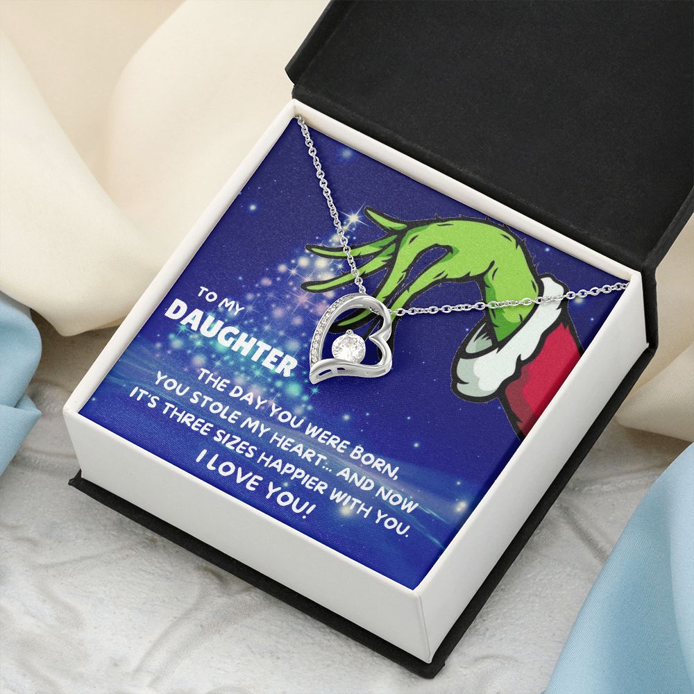 TO MY DAUGHTER FOREVER LOVE NECKLACE GIFT SET - GRINCH