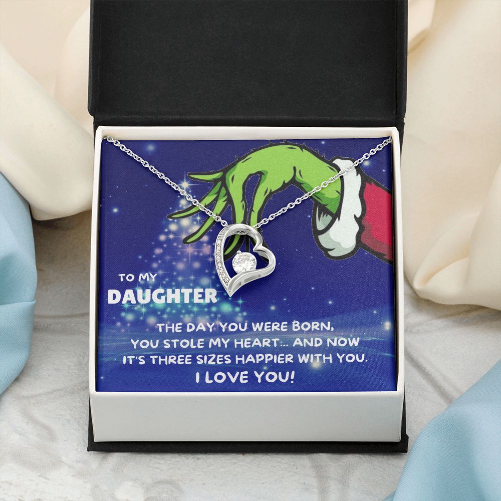 TO MY DAUGHTER FOREVER LOVE NECKLACE GIFT SET - GRINCH