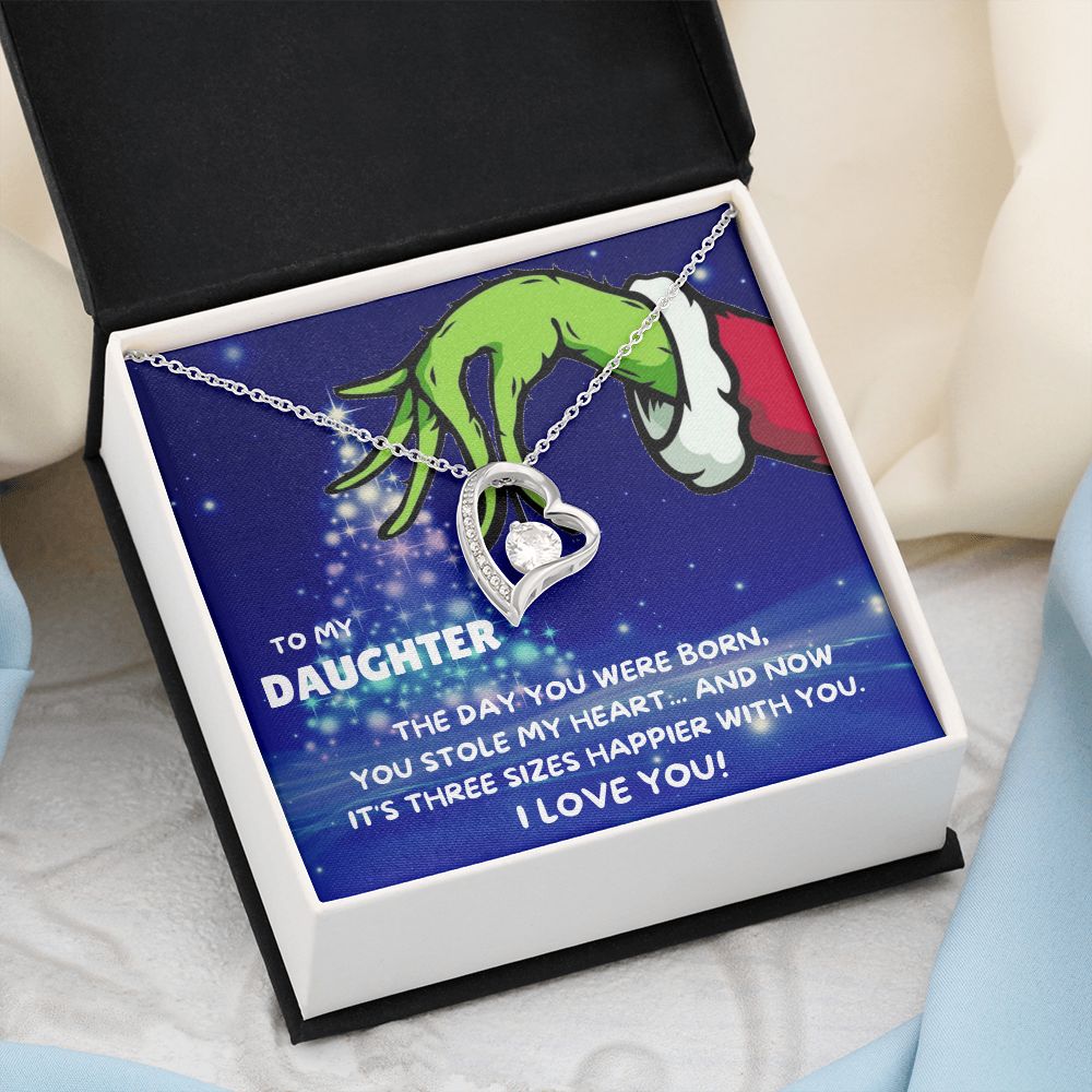 TO MY DAUGHTER FOREVER LOVE NECKLACE GIFT SET - GRINCH