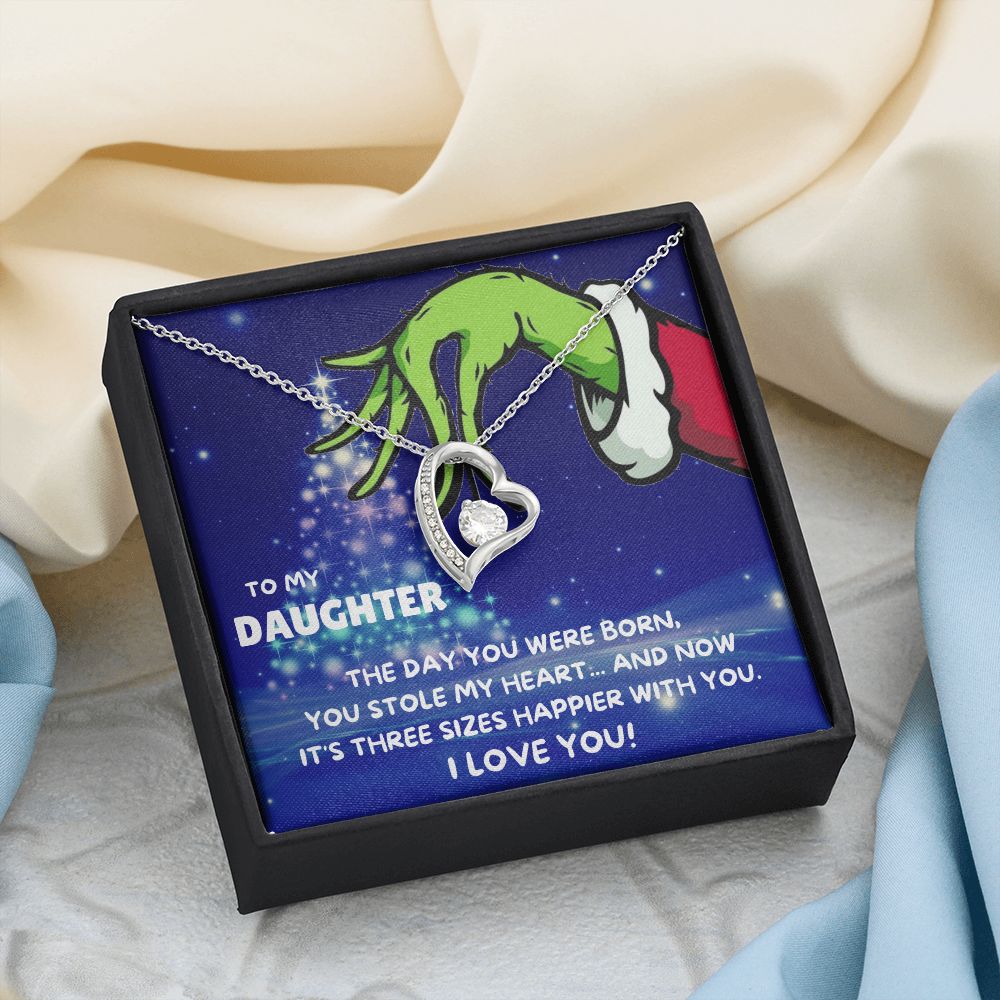 TO MY DAUGHTER FOREVER LOVE NECKLACE GIFT SET - GRINCH