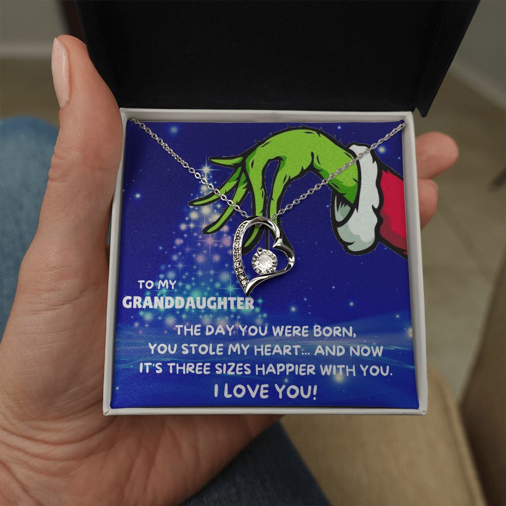 TO MY GRANDDAUGHTER FOREVER LOVE NECKLACE GIFT SET - GRINCH