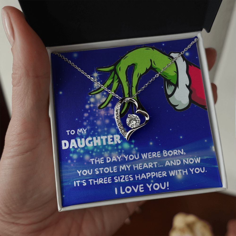 TO MY DAUGHTER FOREVER LOVE NECKLACE GIFT SET - GRINCH