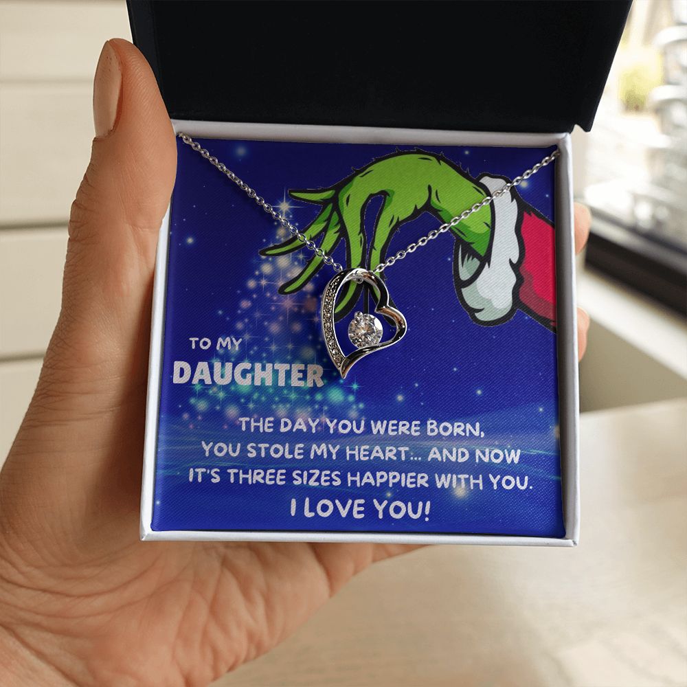 TO MY DAUGHTER FOREVER LOVE NECKLACE GIFT SET - GRINCH