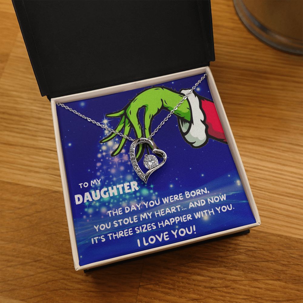 TO MY DAUGHTER FOREVER LOVE NECKLACE GIFT SET - GRINCH