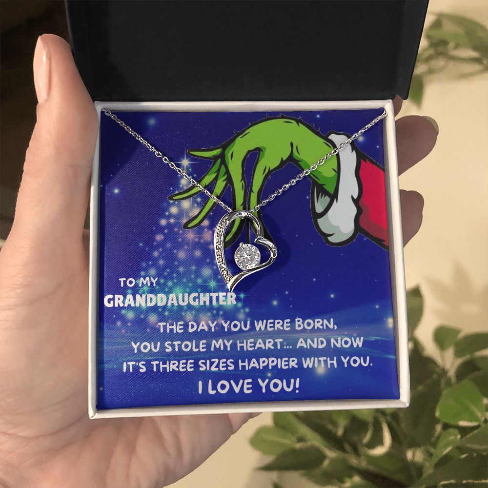 TO MY GRANDDAUGHTER FOREVER LOVE NECKLACE GIFT SET - GRINCH