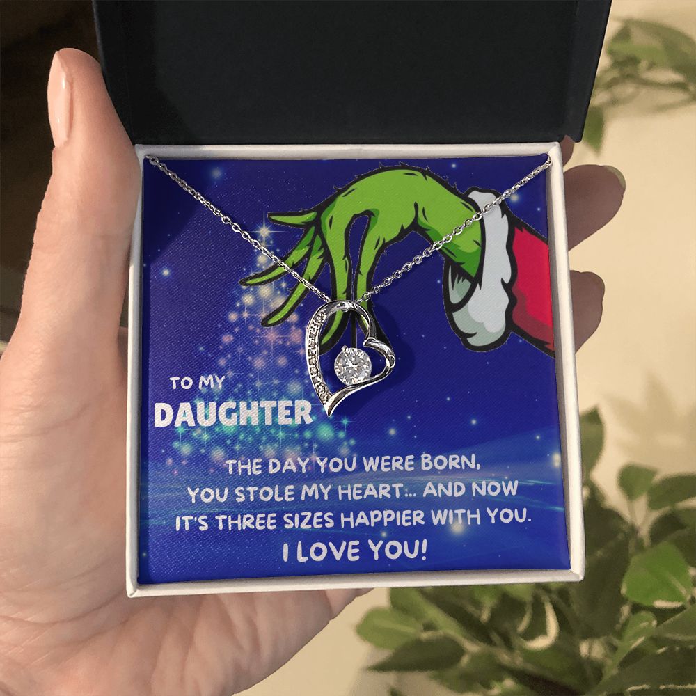 TO MY DAUGHTER FOREVER LOVE NECKLACE GIFT SET - GRINCH