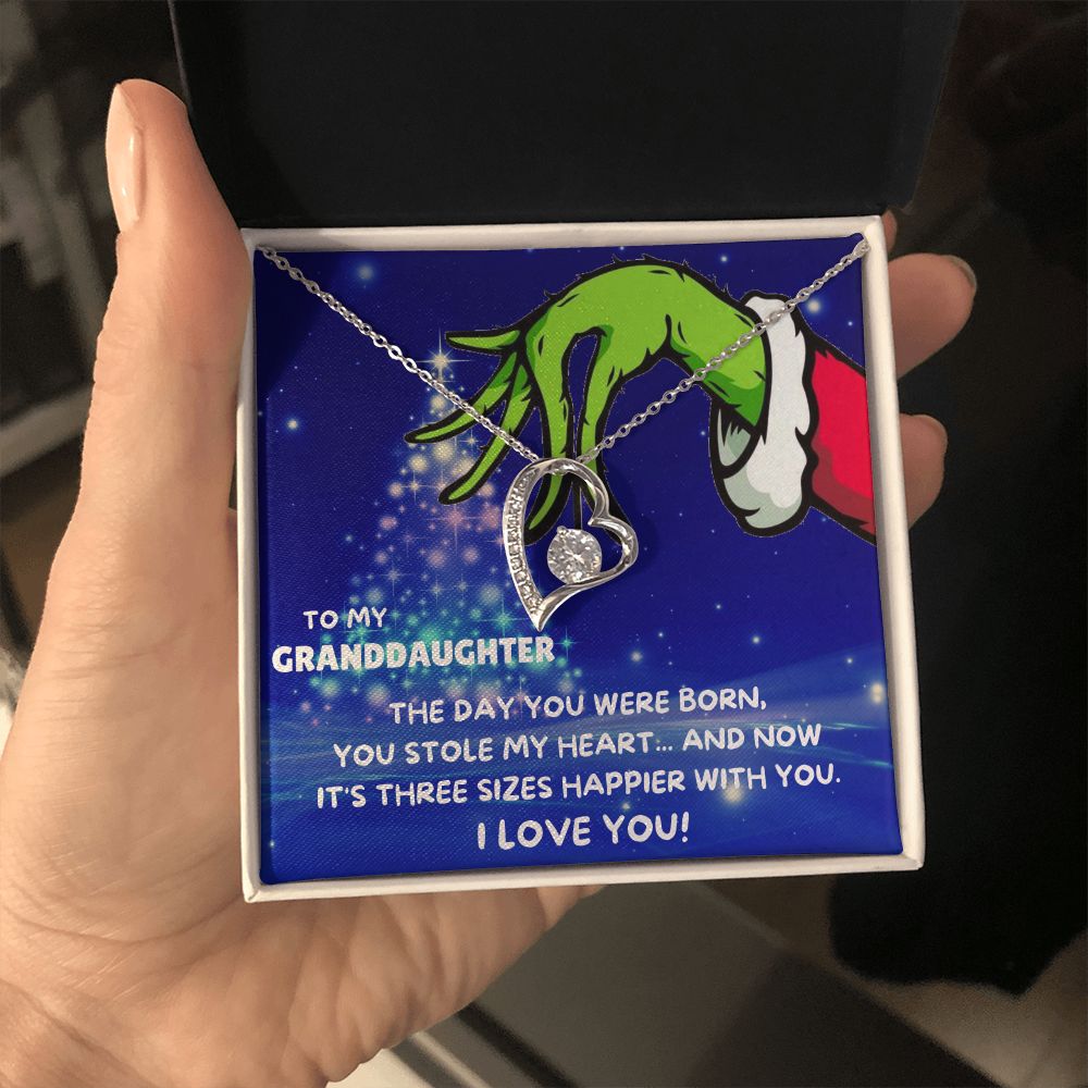 TO MY GRANDDAUGHTER FOREVER LOVE NECKLACE GIFT SET - GRINCH