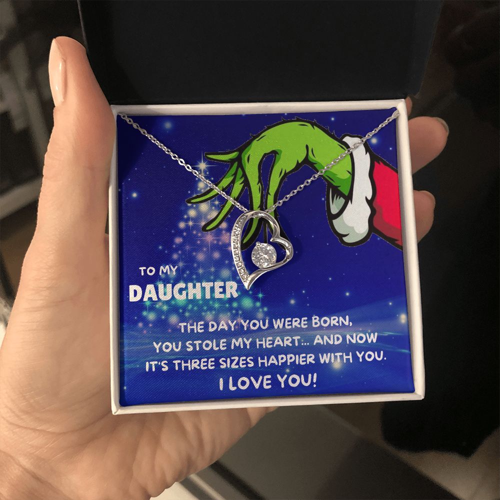 TO MY DAUGHTER FOREVER LOVE NECKLACE GIFT SET - GRINCH