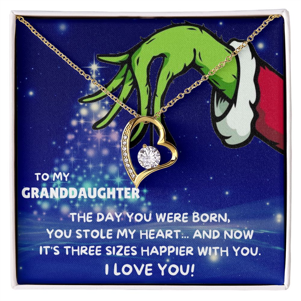 TO MY GRANDDAUGHTER FOREVER LOVE NECKLACE GIFT SET - GRINCH