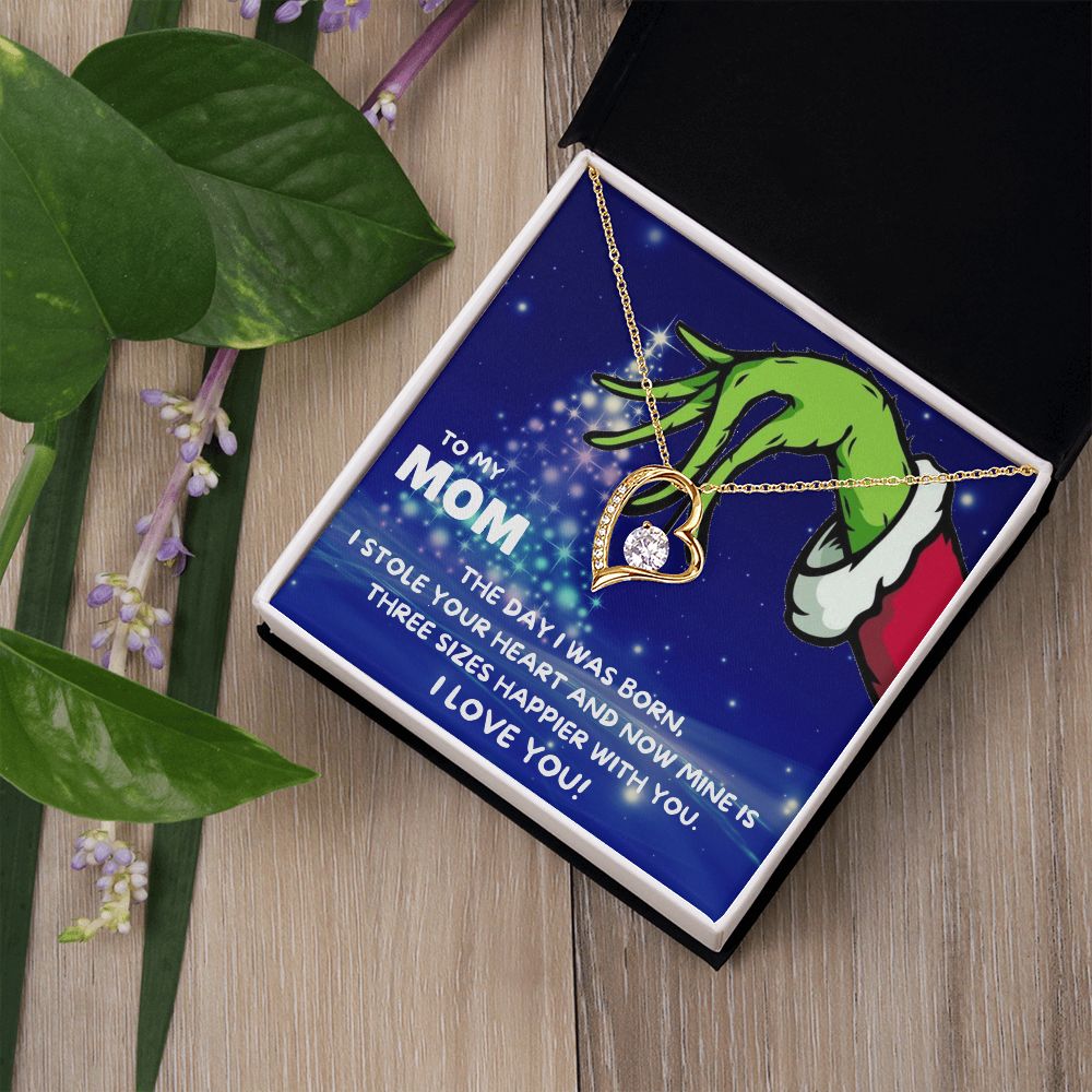 TO MY MOM FOREVER LOVE NECKLACE GIFT SET - GRINCH