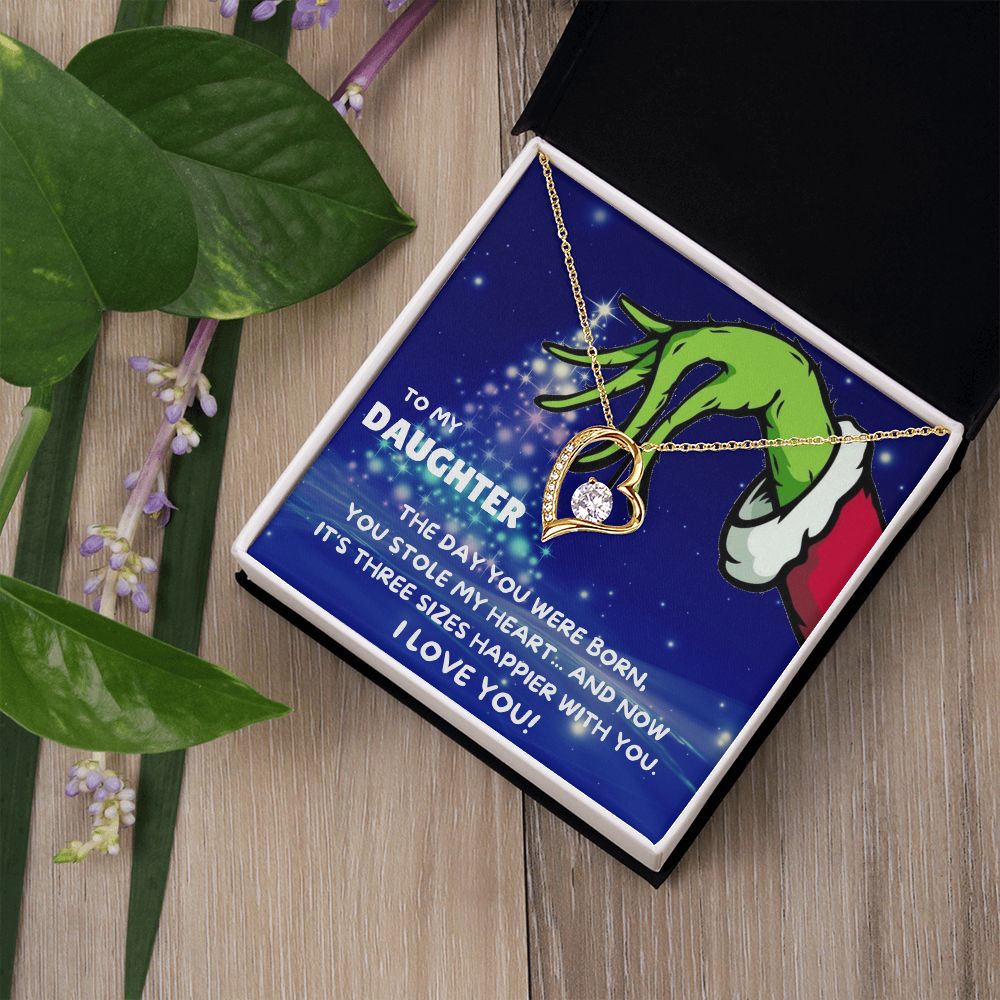 TO MY DAUGHTER FOREVER LOVE NECKLACE GIFT SET - GRINCH