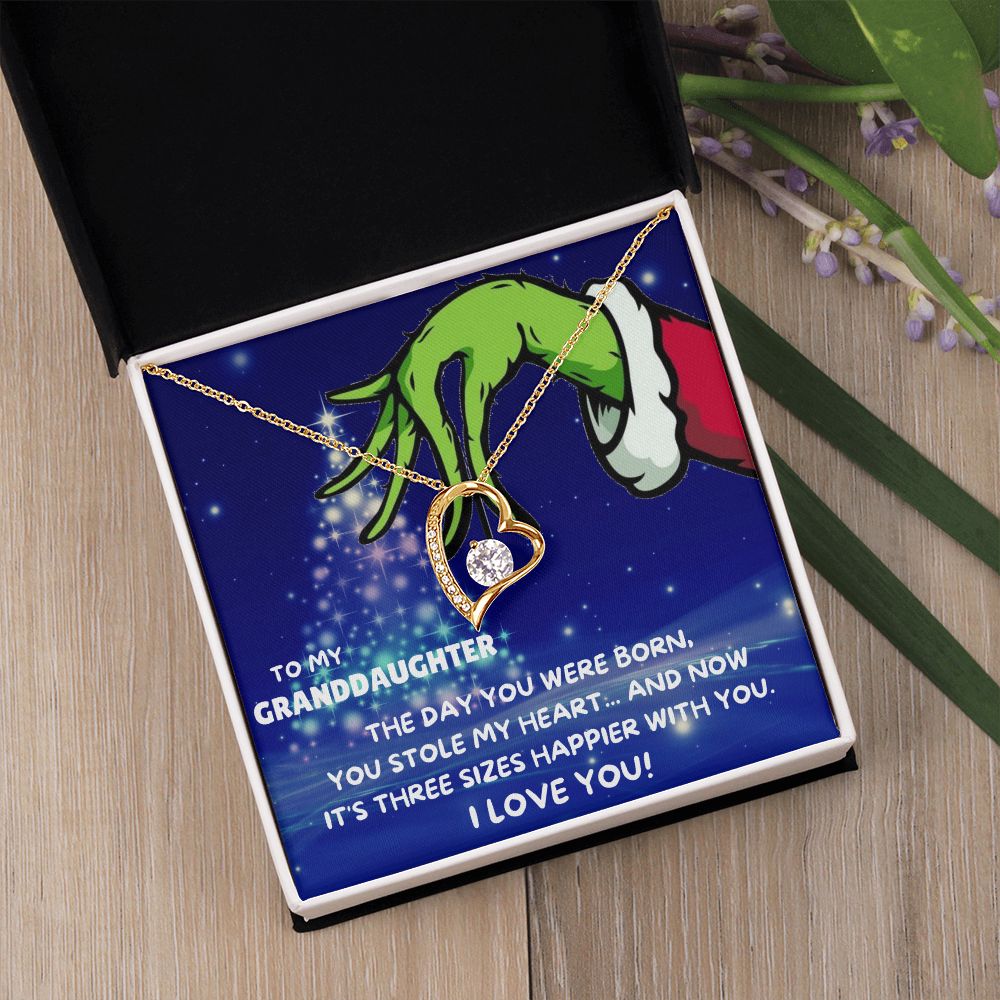 TO MY GRANDDAUGHTER FOREVER LOVE NECKLACE GIFT SET - GRINCH