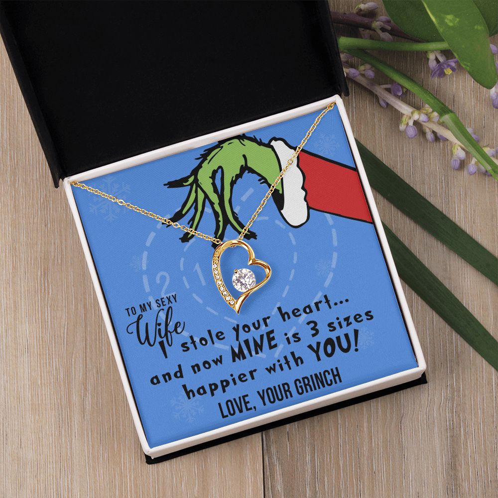 TO MY SEXY WIFE FOREVER LOVE NECKLACE GIFT SET - GRINCH