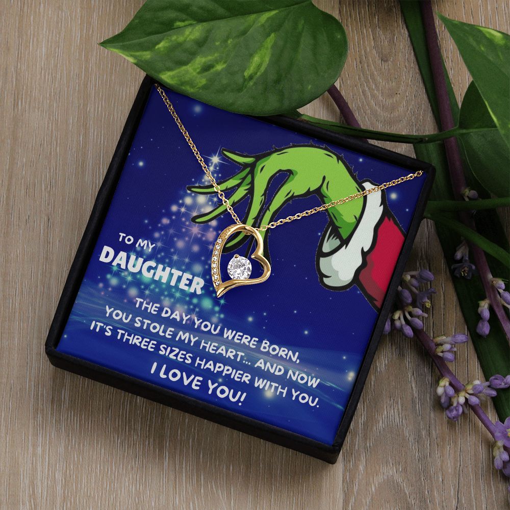 TO MY DAUGHTER FOREVER LOVE NECKLACE GIFT SET - GRINCH