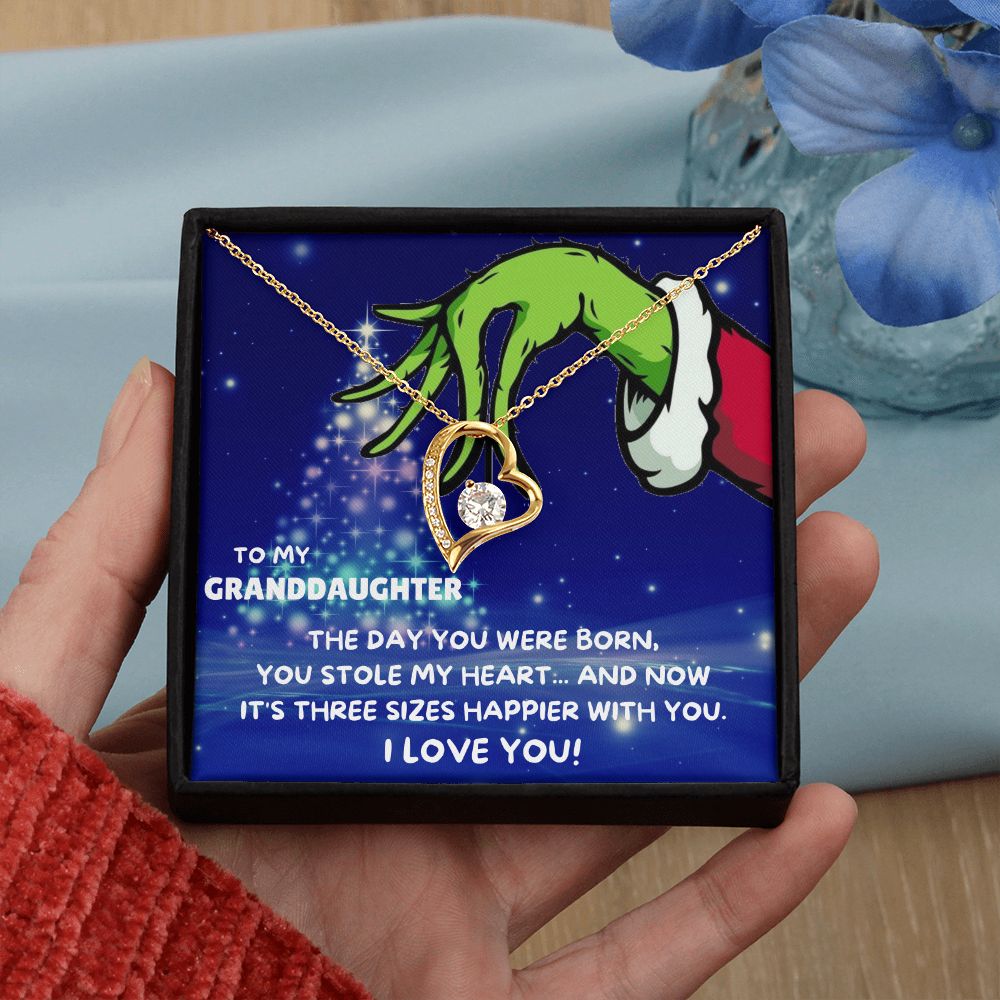 TO MY GRANDDAUGHTER FOREVER LOVE NECKLACE GIFT SET - GRINCH