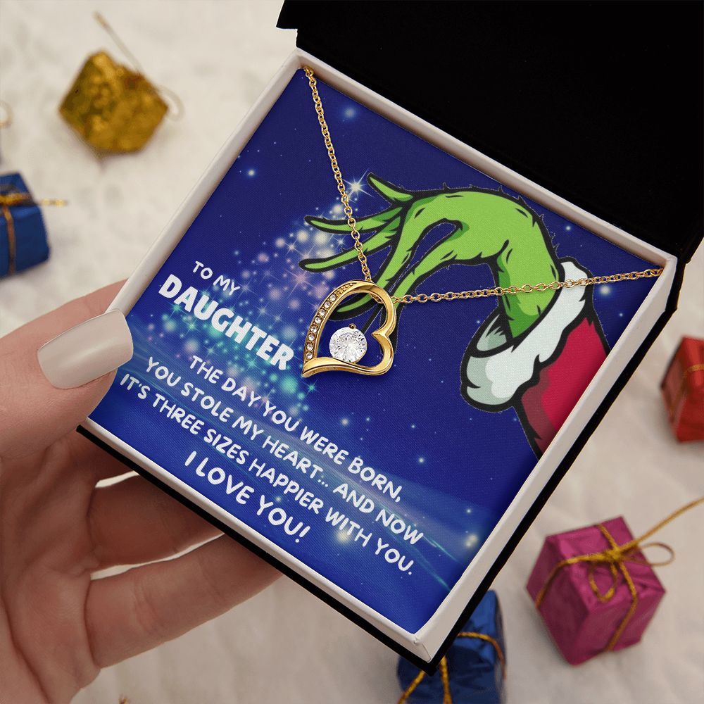 TO MY DAUGHTER FOREVER LOVE NECKLACE GIFT SET - GRINCH