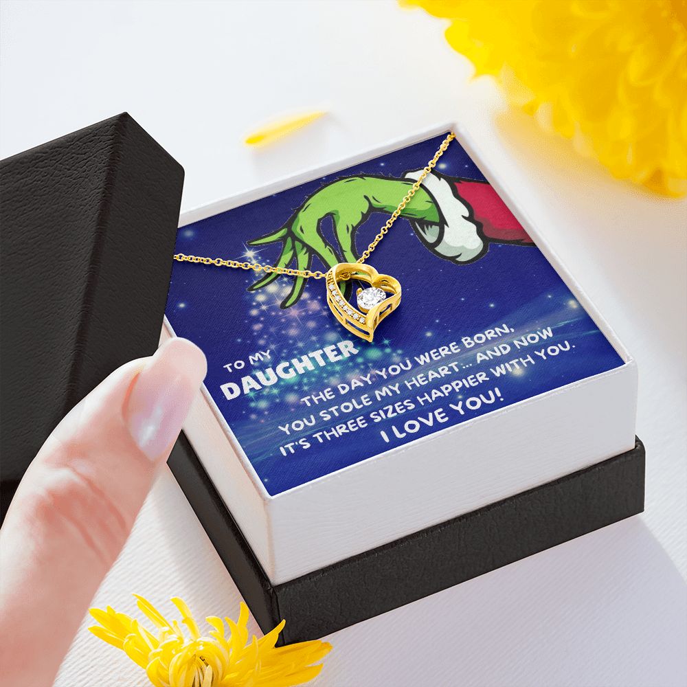 TO MY DAUGHTER FOREVER LOVE NECKLACE GIFT SET - GRINCH
