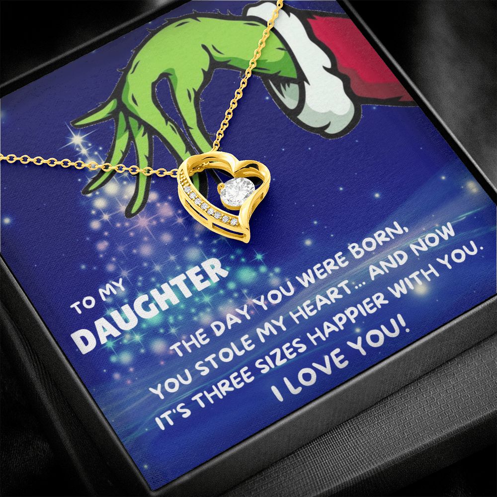 TO MY DAUGHTER FOREVER LOVE NECKLACE GIFT SET - GRINCH
