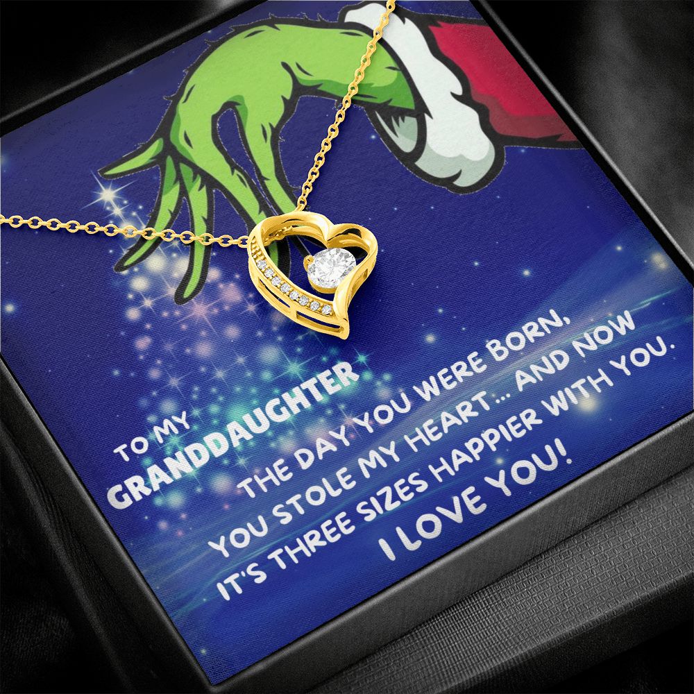 TO MY GRANDDAUGHTER FOREVER LOVE NECKLACE GIFT SET - GRINCH