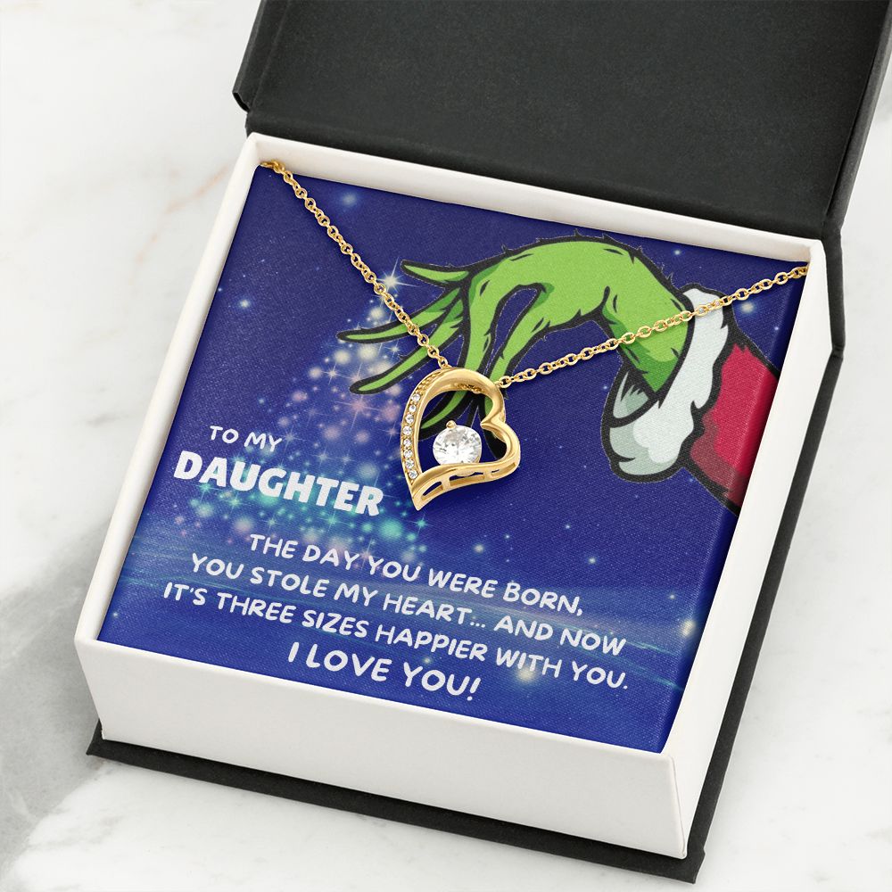 TO MY DAUGHTER FOREVER LOVE NECKLACE GIFT SET - GRINCH