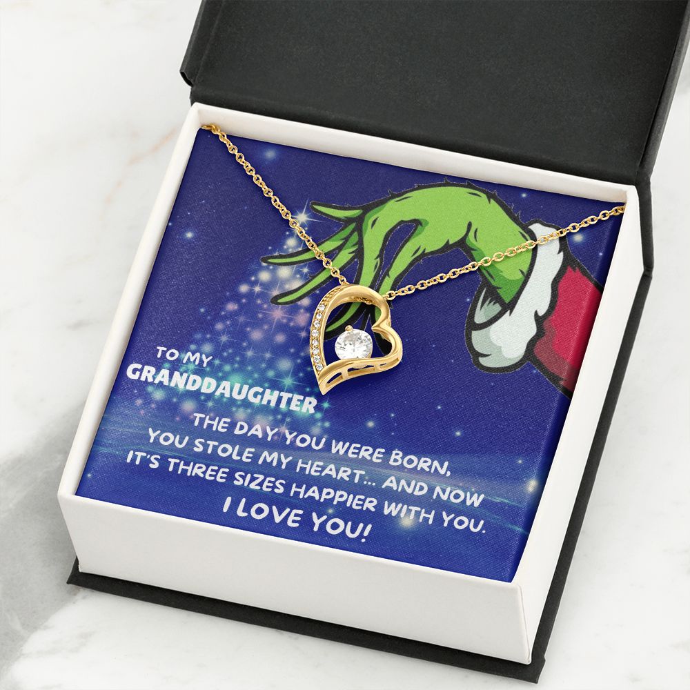 TO MY GRANDDAUGHTER FOREVER LOVE NECKLACE GIFT SET - GRINCH