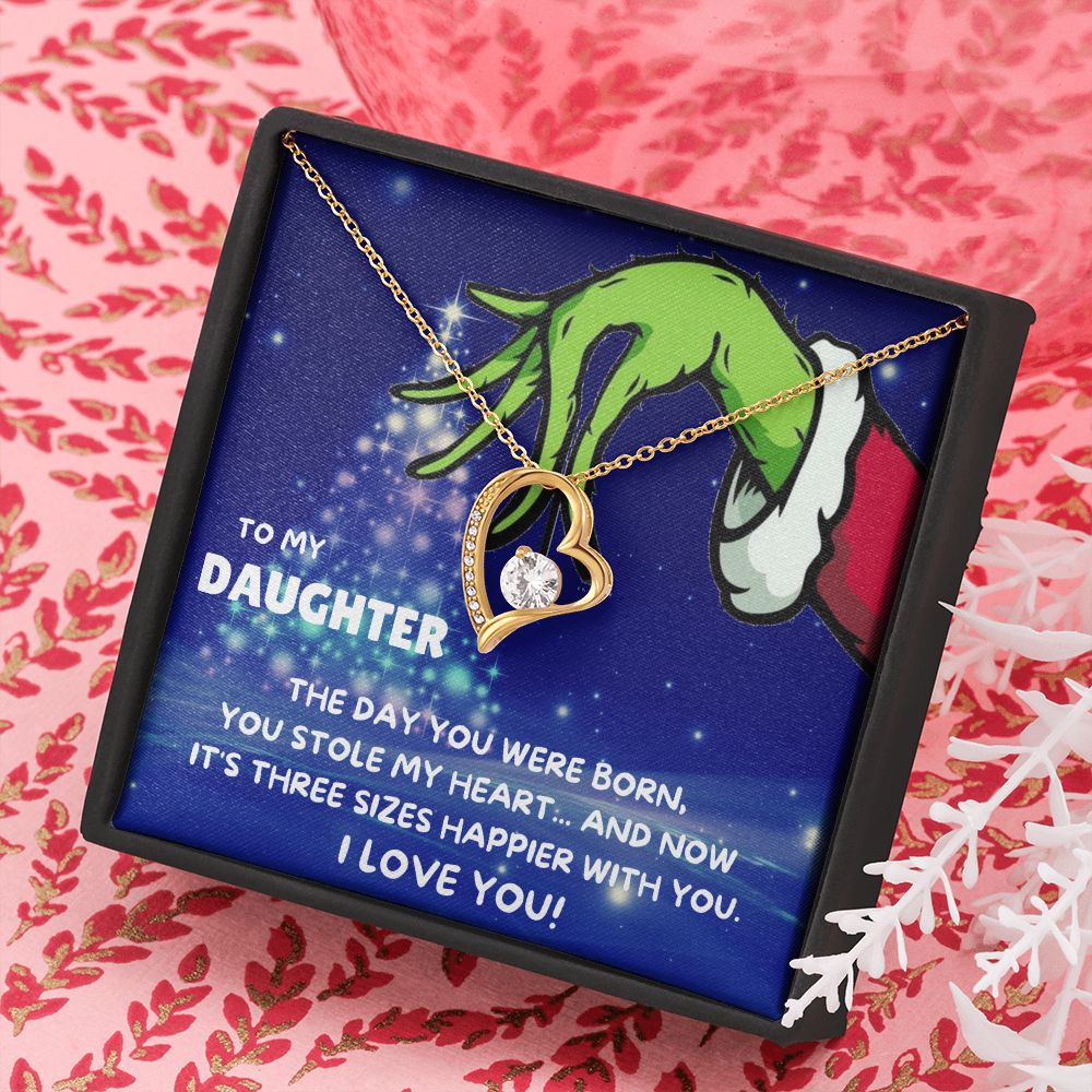 TO MY DAUGHTER FOREVER LOVE NECKLACE GIFT SET - GRINCH