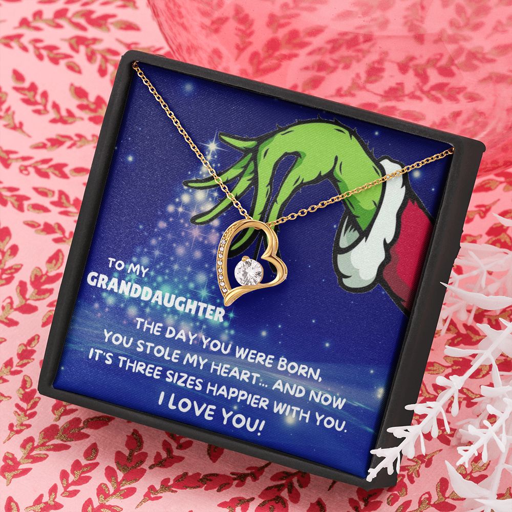 TO MY GRANDDAUGHTER FOREVER LOVE NECKLACE GIFT SET - GRINCH