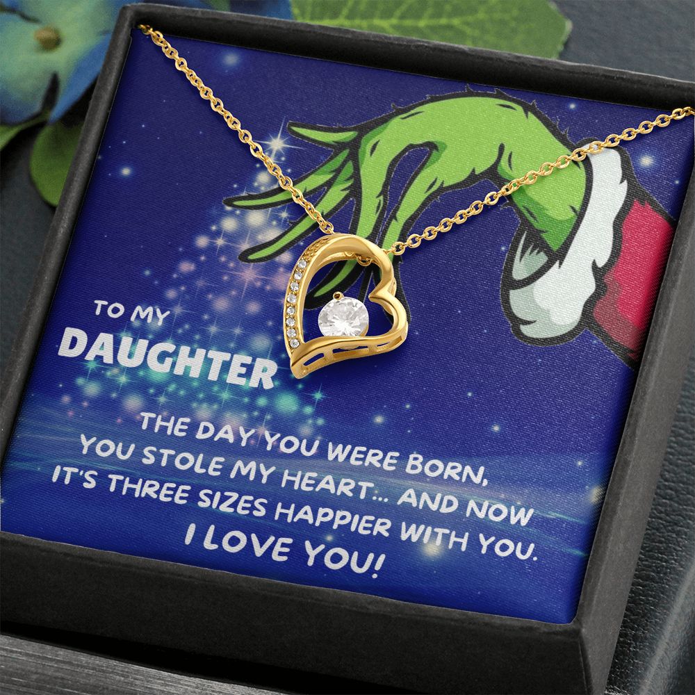 TO MY DAUGHTER FOREVER LOVE NECKLACE GIFT SET - GRINCH