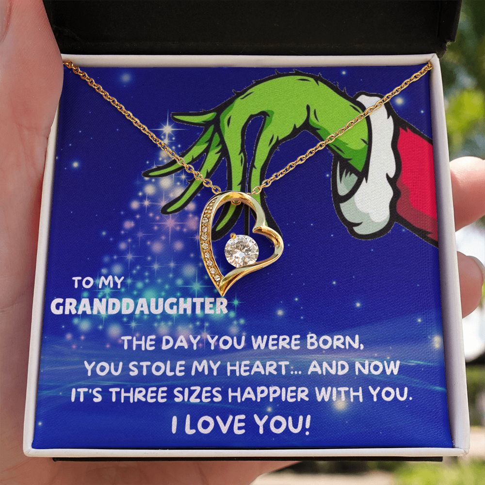 TO MY GRANDDAUGHTER FOREVER LOVE NECKLACE GIFT SET - GRINCH