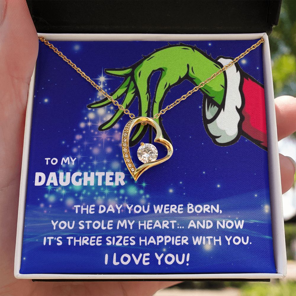 TO MY DAUGHTER FOREVER LOVE NECKLACE GIFT SET - GRINCH