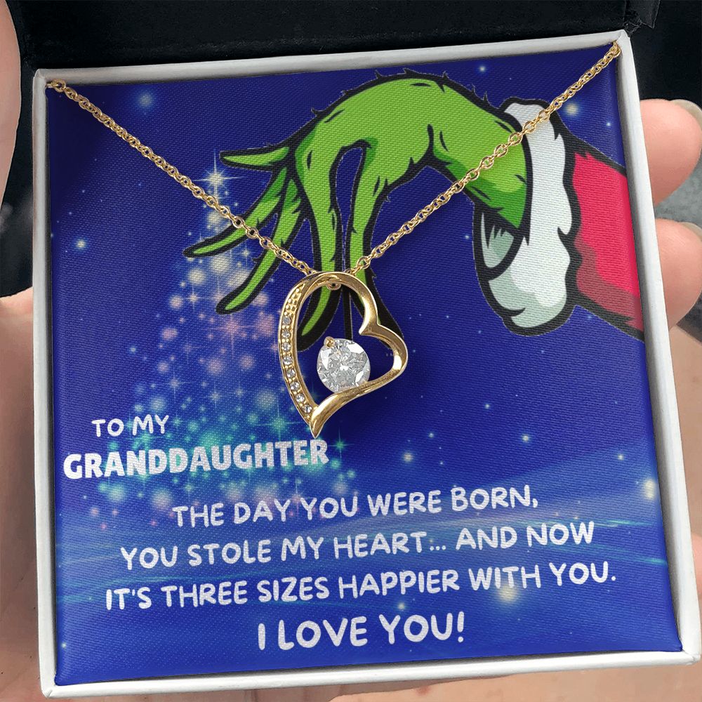 TO MY GRANDDAUGHTER FOREVER LOVE NECKLACE GIFT SET - GRINCH