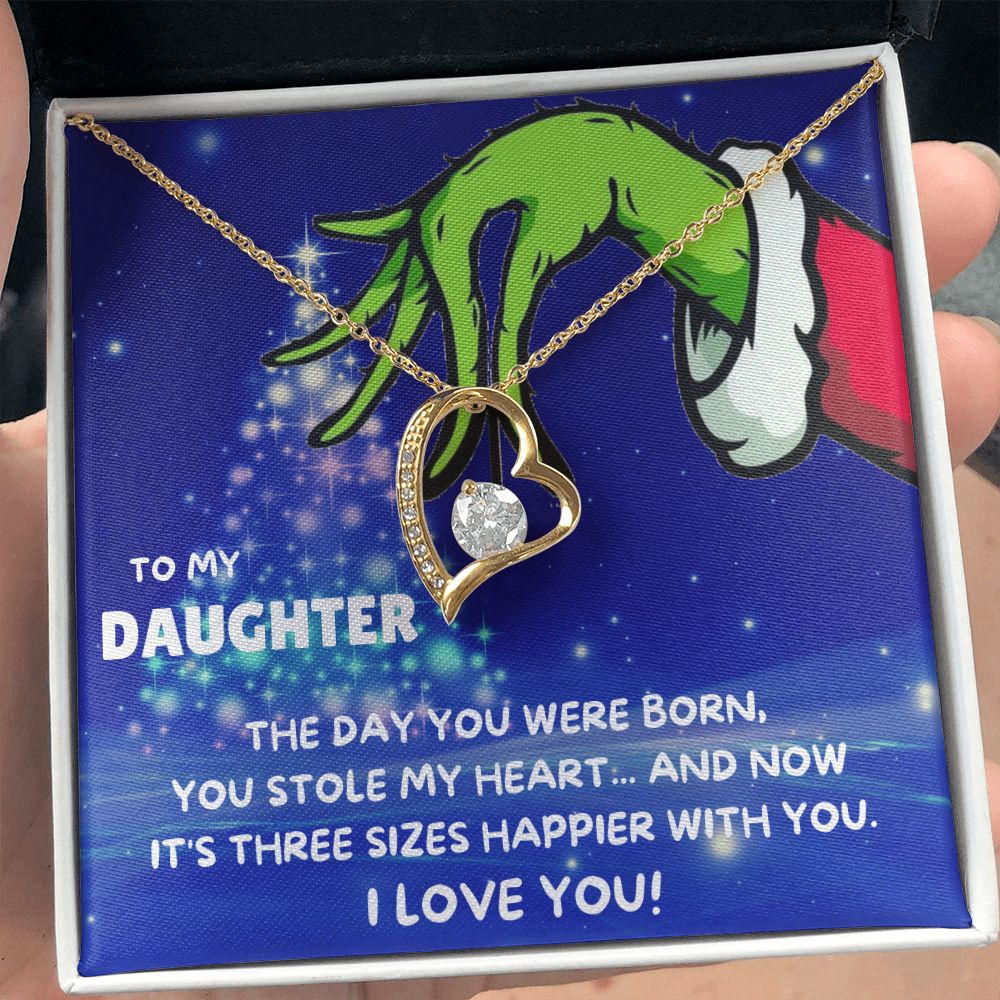 TO MY DAUGHTER FOREVER LOVE NECKLACE GIFT SET - GRINCH
