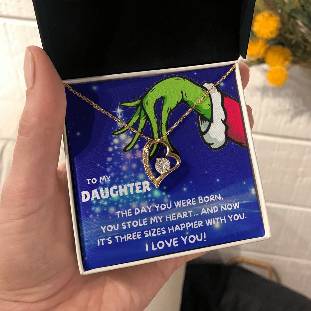 TO MY DAUGHTER FOREVER LOVE NECKLACE GIFT SET - GRINCH