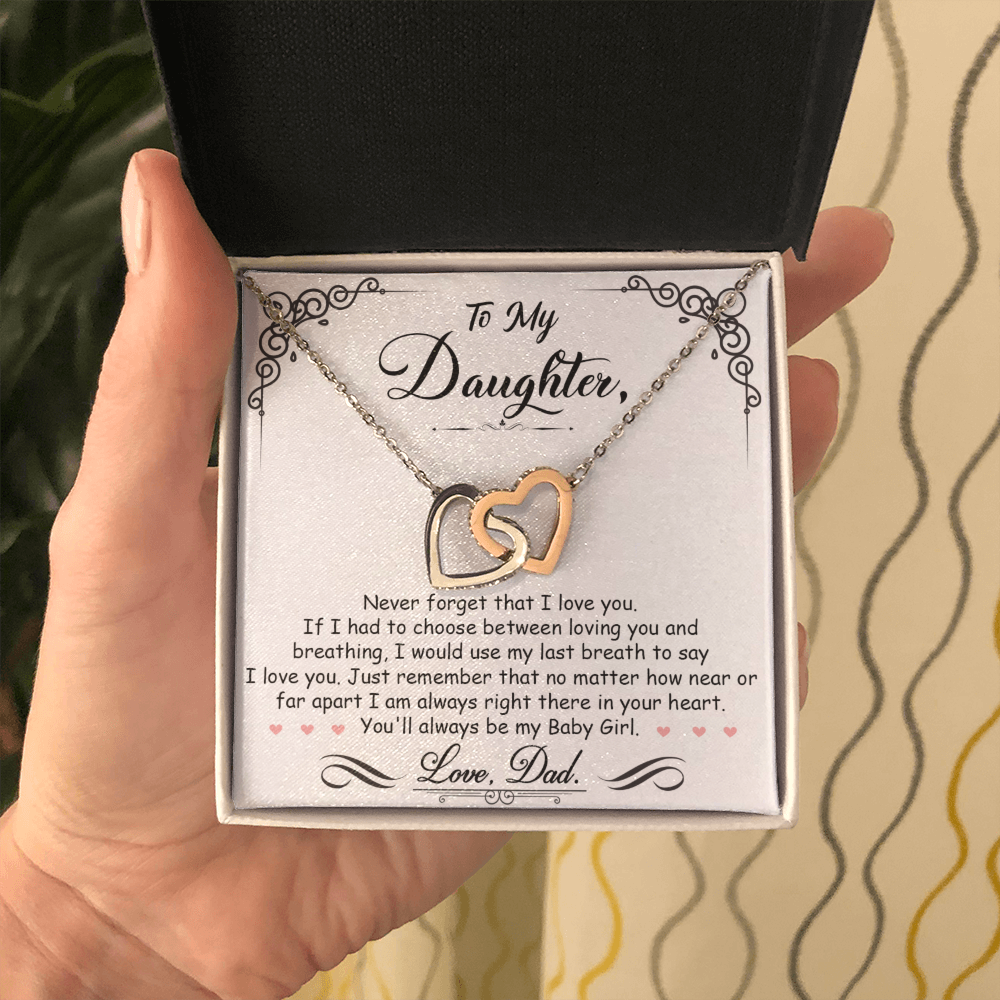 TO MY DAUGHTER BREATHING INTERLOCKING NECKLACE GIFT SET