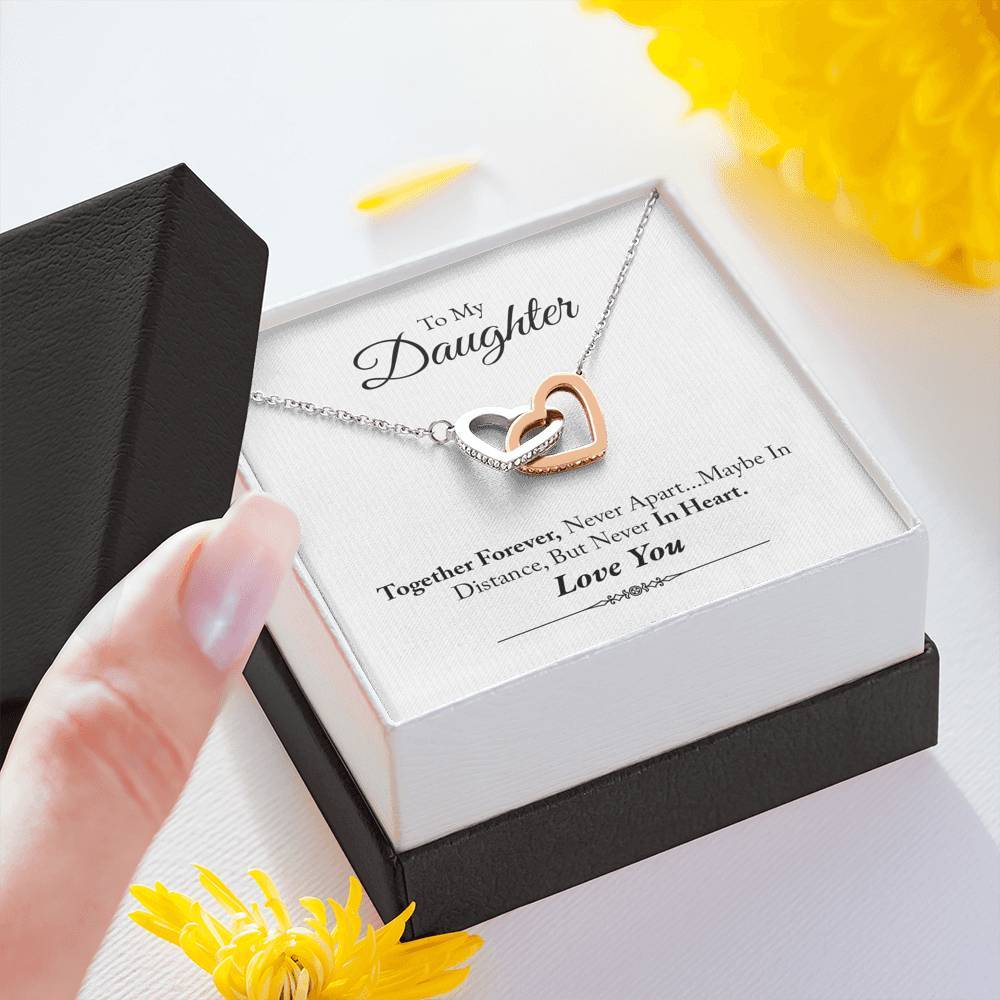 Daughter, Together Forever, Interlocking Hearts Necklace