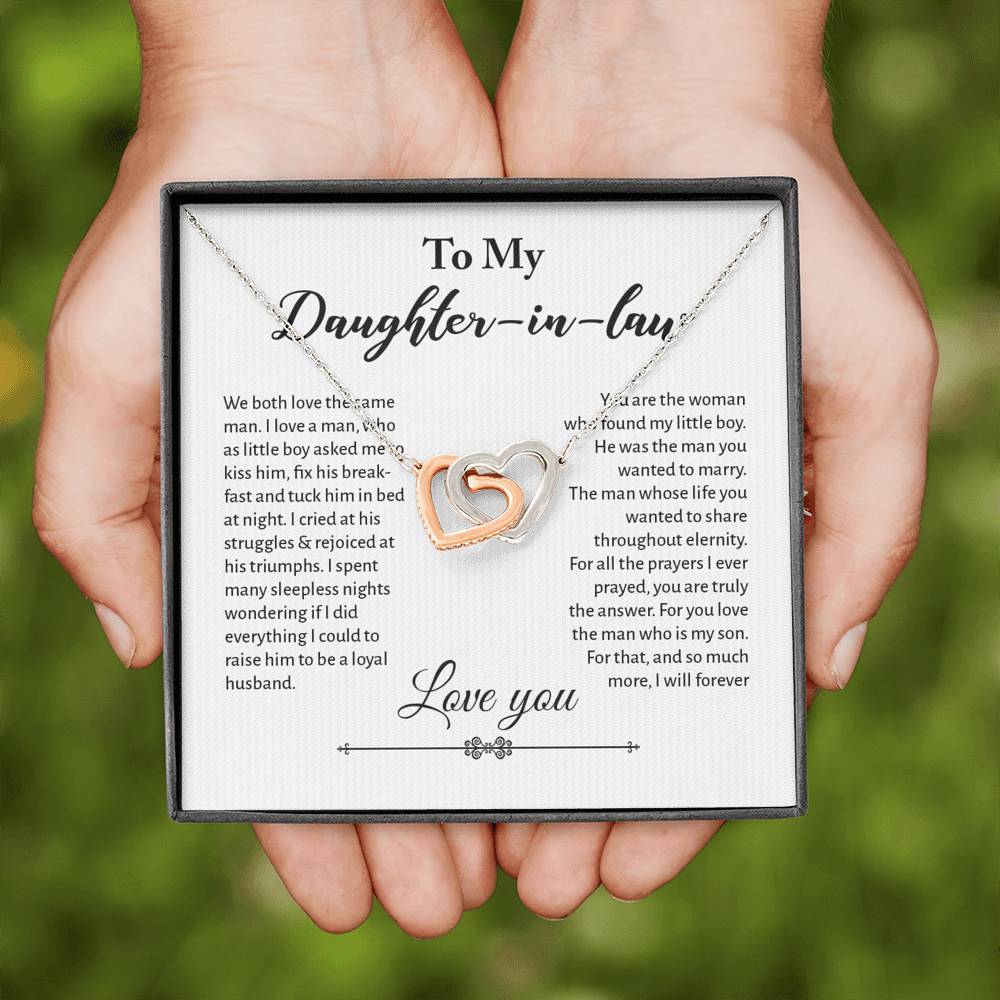 Daughter-in-Law, We Both Love the Same Man, Interlocking Hearts Necklace