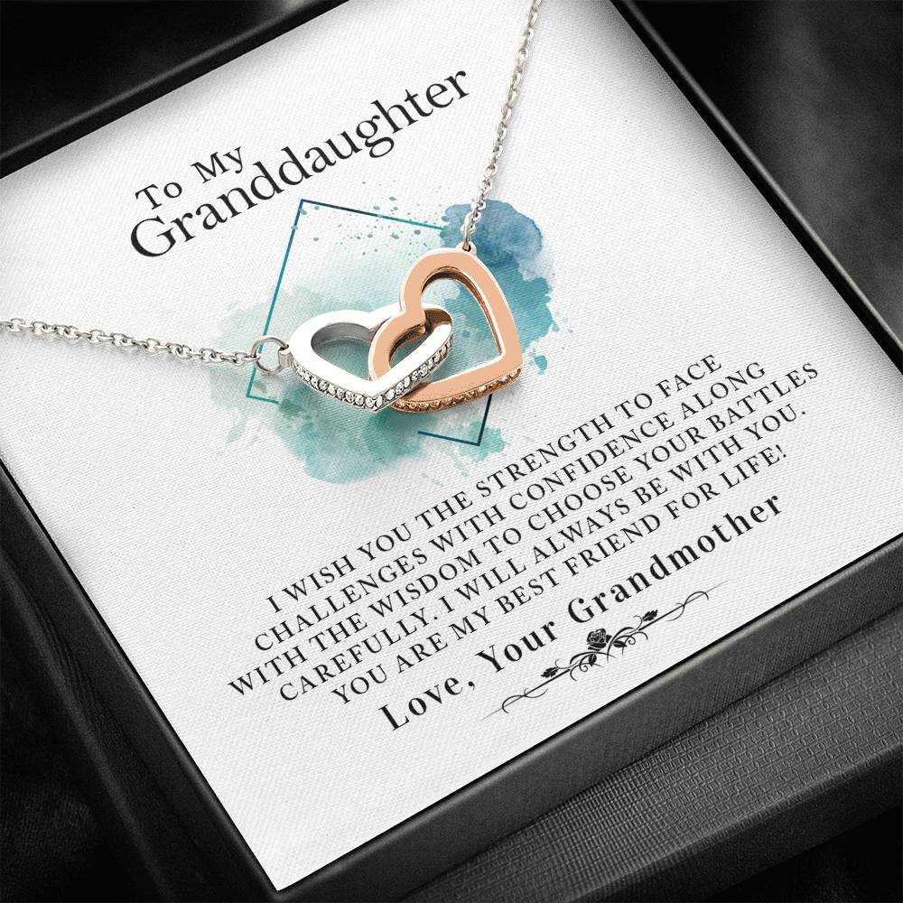 To My Granddaughter - You Are My Best Friend For Life - Interlocking Hearts Necklace