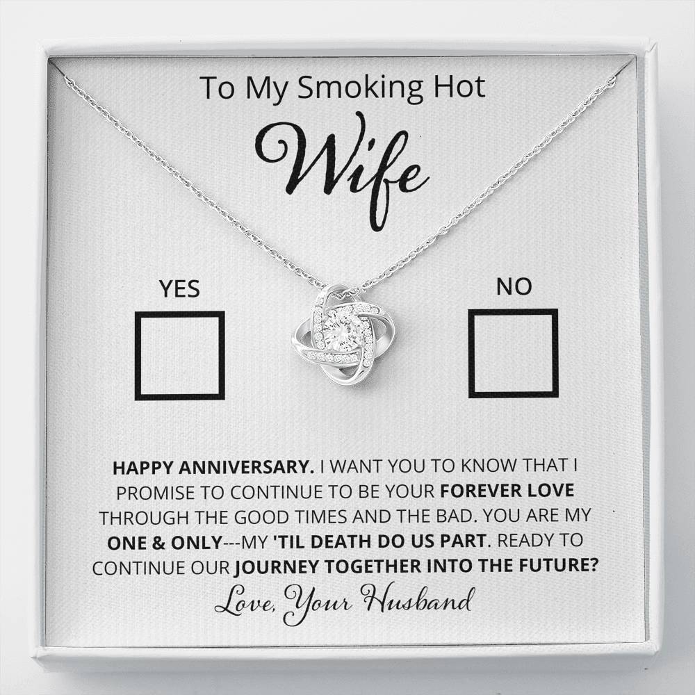 Wife, Yes or No. Journey Together? Love Knot Necklace