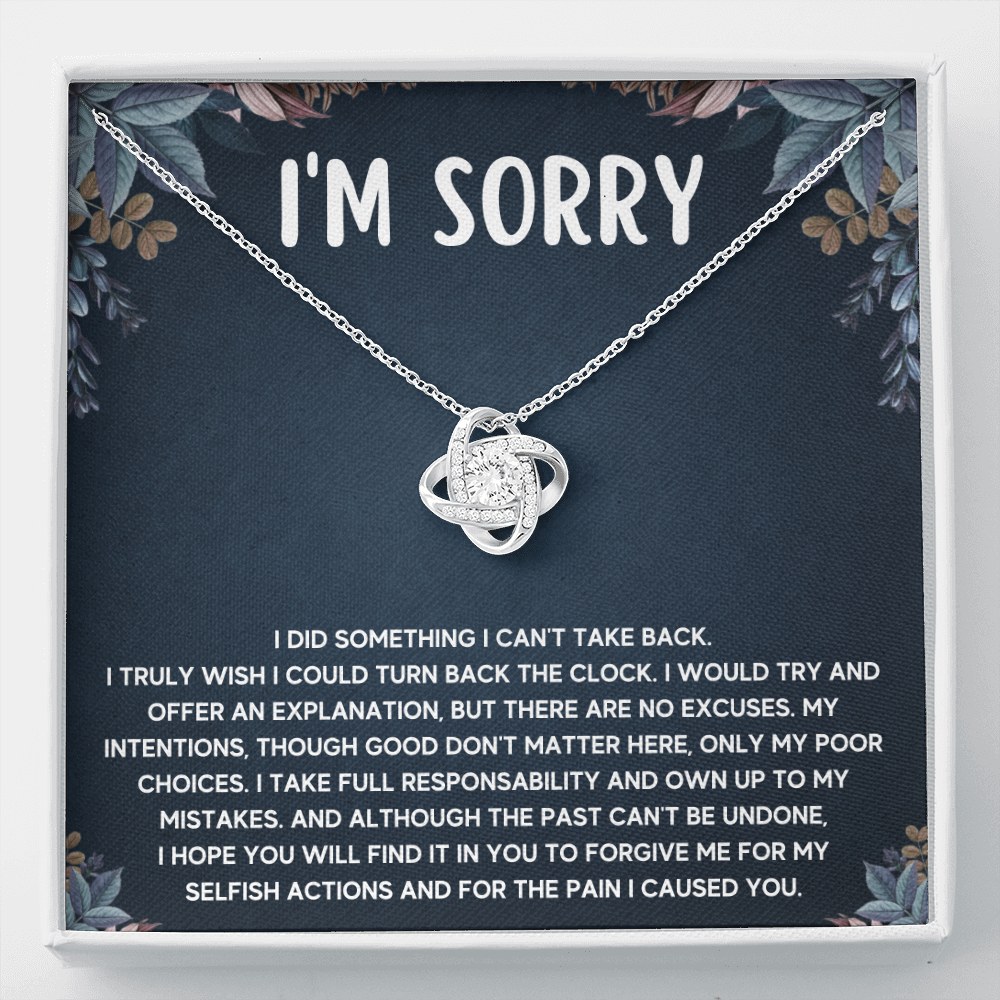 I'M SORRY POOR CHOICES LOVE KNOT NECKLACE GIFT SET