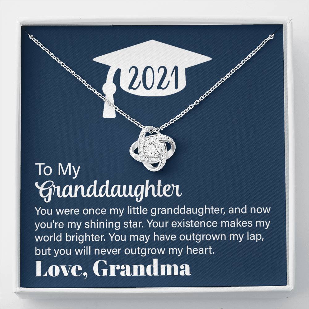 Graduation 2021, To Granddaughter, Love Knot Necklace