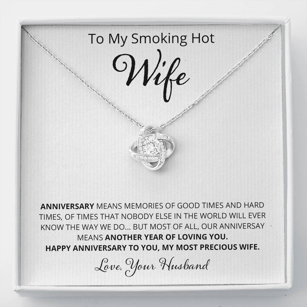 Wife, Anniversary Means Memories, Love Knot Necklace