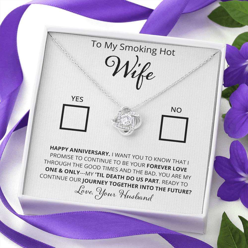Wife, Yes or No. Journey Together? Love Knot Necklace