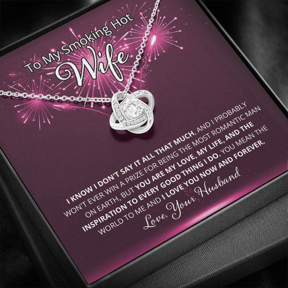 Wife, I Know I Don't Say It, Love Knot Necklace, 5